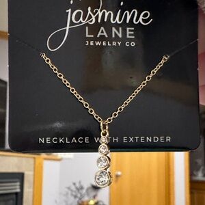 Jasmine Lane Gold Necklace with Crystal Accents